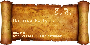 Bánhidy Norbert névjegykártya