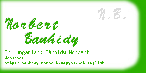 norbert banhidy business card